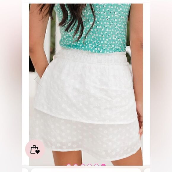 Pink Lily Swiss Dot Skort - Picture 1 of 3